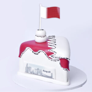 Qatar Themed slice of Cake